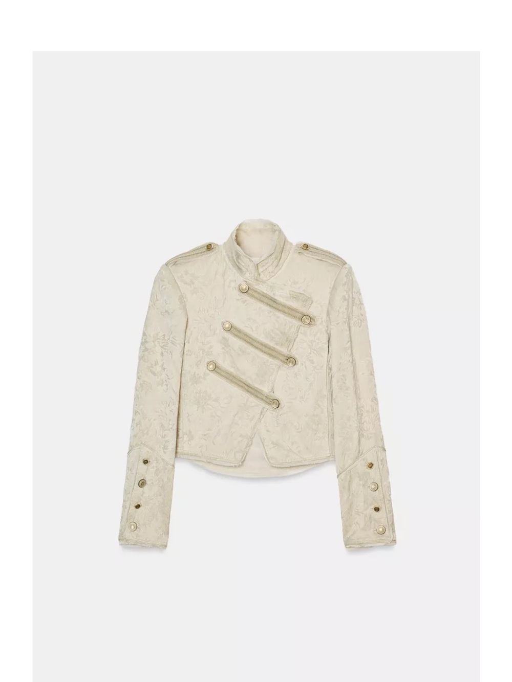 Zara Cream Military-Inspired Cropped Jacket - Picture 11 of 11